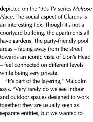 depicted on the ‘90s TV series Melrose Place. The social aspect of Clarens is an interesting flex. Though it’s not a ...