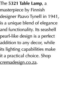 The 5321 Table Lamp, a masterpiece by Finnish designer Paavo Tynell in 1941, is a unique blend of elegance and functi...