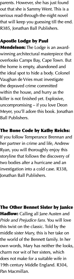 parents  However, she has just found out that she is Sammy Went  This is a serious read-through-the-night novel that    