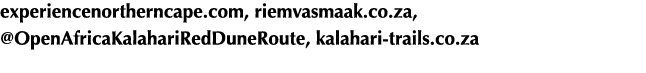 experiencenortherncape com, riemvasmaak co za,   OpenAfricaKalahariRedDuneRoute, kalahari-trails co za 
