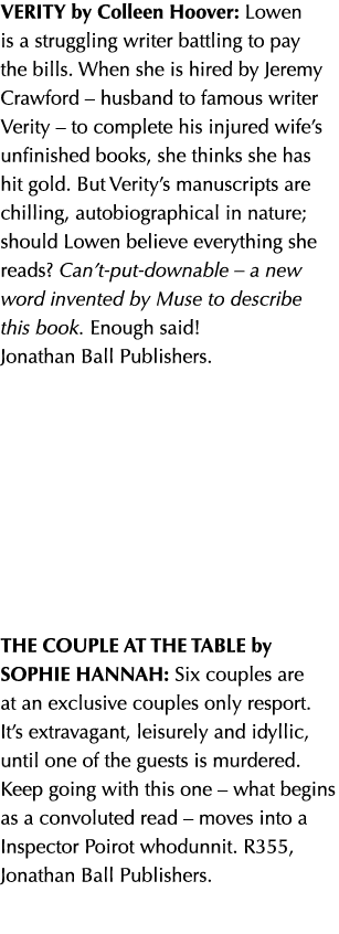 Verity by Colleen Hoover: Lowen is a struggling writer battling to pay the bills  When she is hired by Jeremy Crawfor   