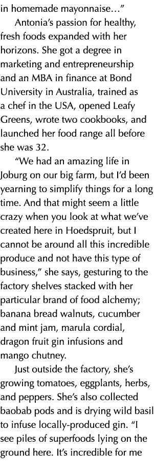 in homemade mayonnaise   Antonia s passion for healthy, fresh foods expanded with her horizons  She got a degree in m   